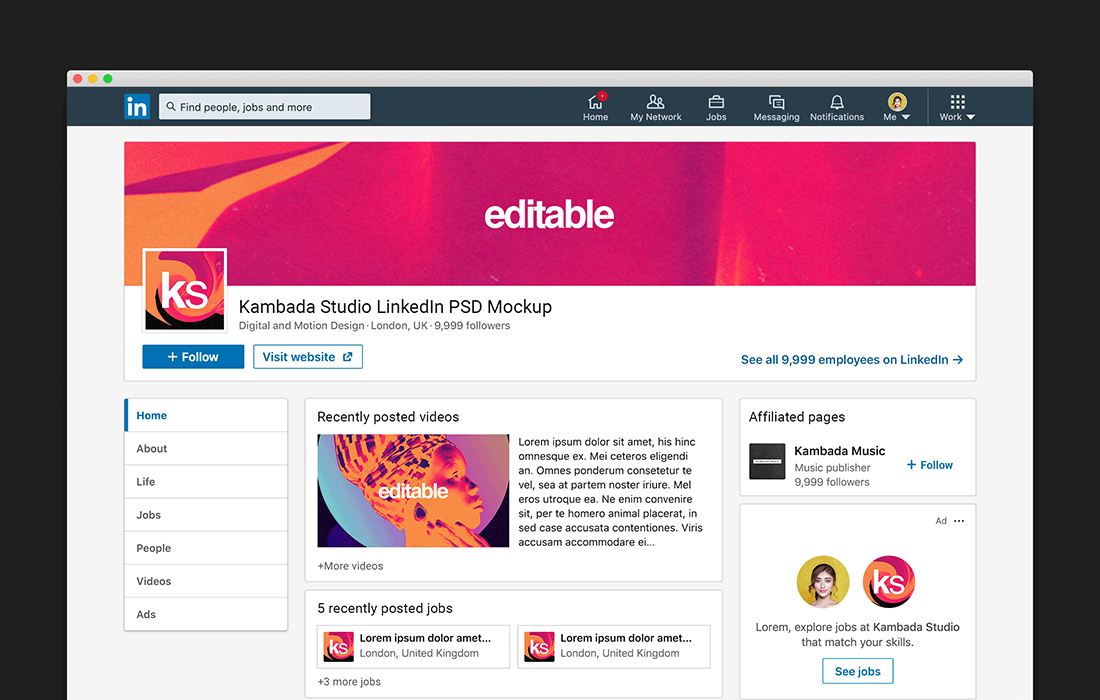 Find more linkedin post mockup exclusive object mockups and graphic. Linkedin Profile Mockup Free Psd File Kambada Studio