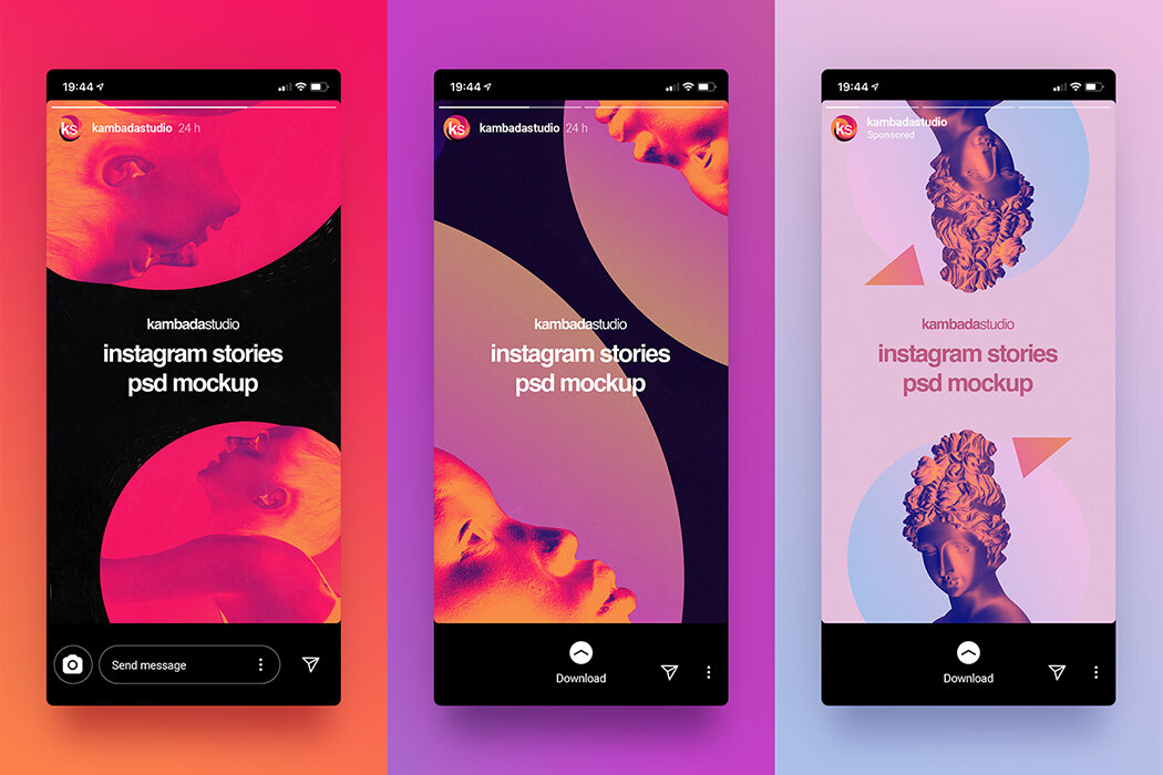 ✓ free for commercial use ✓ high quality . Instagram Stories Mockup Free Psd File Kambada Studio
