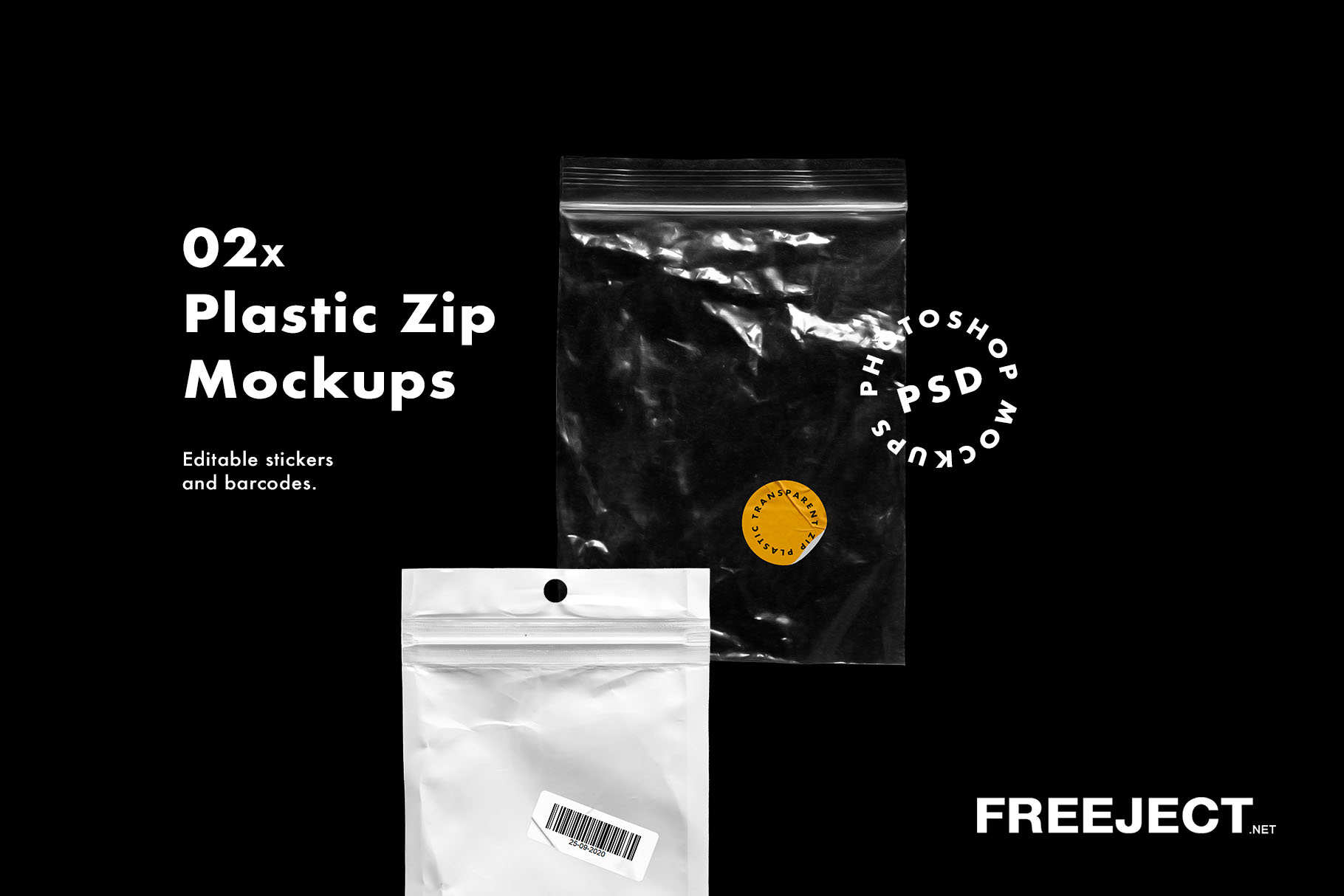 It is a photoshop mockup, … Small Plastic Zip With Sticker Barcode Mockups Free Download Photoshop Template Psd File